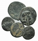 Lot of 5 Roman Provincial Æ coins, including Augustus, Nero, Fatustina and Septimius Severus, to be catalog. Lot sold as it, no returns