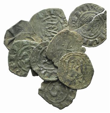 Lot of 10 Italian Medieval-Modern BI and Æ coins, to be catalog. Lot sold as is,...