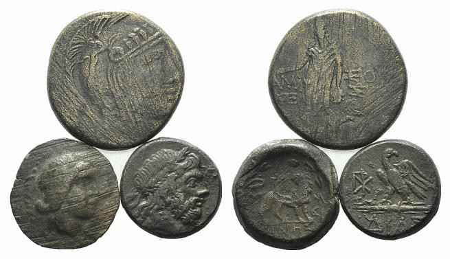 Lot of 3 Greek Æ coins, to be catalog. Lot sold as it, no returns