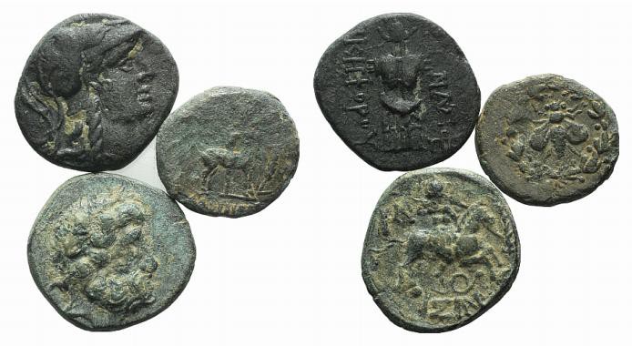 Lot of 3 Greek Æ coins, to be catalog. Lot sold as it, no returns