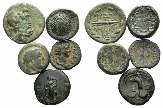 Lot of 5 Greek Æ coins, to be catalog. Lot sold as it, no returns