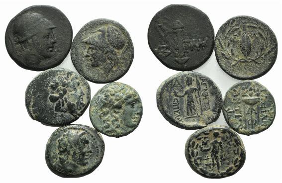 Lot of 5 Greek Æ coins, to be catalog. Lot sold as it, no returns