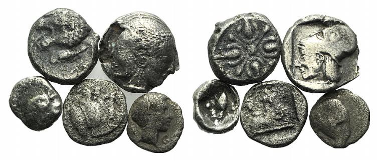 Lot of 5 Greek AR coins, to be catalog. Lot sold as it, no returns