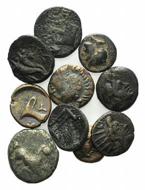 Lot of 10 Greek Æ coins, to be catalog. Lot sold as it, no returns