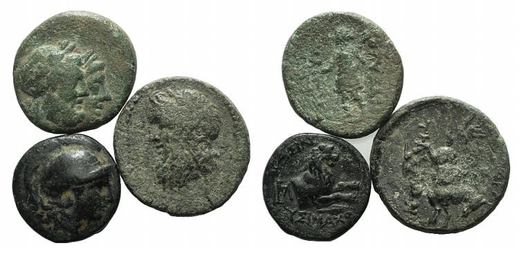 Lot of 3 Greek Æ coins, to be catalog. Lot sold as it, no returns