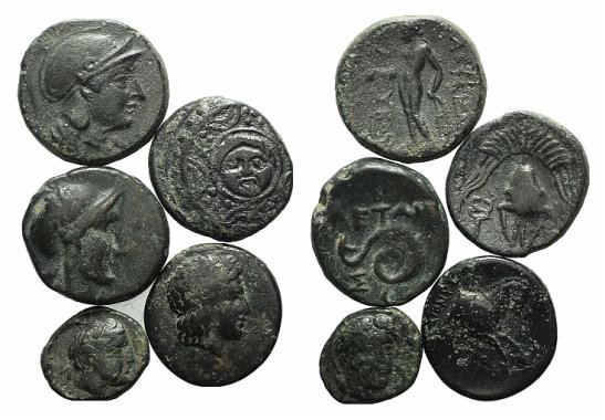 Lot of 5 Greek Æ coins, to be catalog. Lot sold as it, no returns