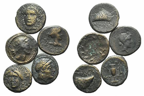 Lot of 5 Greek Æ coins, to be catalog. Lot sold as it, no returns
