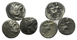 Lot of 3 Drachms of Alexander the Great. Lot sold as it, no returns