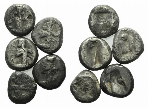Lot of 5 Siglos of the Achaemenid Empire. Lot sold as it, no returns