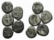 Lot of 5 Siglos of the Achaemenid Empire. Lot sold as it, no returns