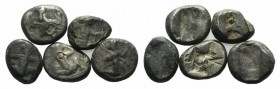 Lot of 5 Siglos of the Achaemenid Empire. Lot sold as it, no returns