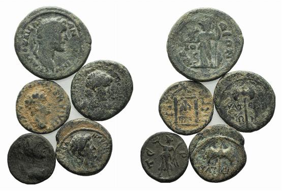 Lot of 5 Roman Provincial Æ coins, to be catalog. Lot sold as it, no returns