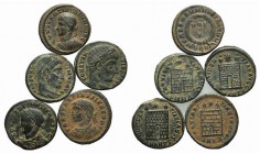 Lot of 5 Later Roman Imperial Æ coins, to be catalog. Lot sold as it, no returns
