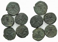 Lot of 5 Byzantine Folles, to be catalog. Lot sold as it, no returns