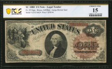 Legal Tender Notes

Fr. 29. 1880 $1 Legal Tender Note. PCGS Banknote Choice Fine 15.

Large brown seal. A Choice Fine offering of this 1880 Legal ...