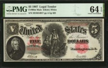 Legal Tender Notes

Fr. 90m. 1907 $5 Legal Tender Mule Note. PMG Choice Uncirculated 64 EPQ.

John Burke back plate #625. Nearly Gem.

Estimate:...