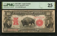 Legal Tender Notes

Fr. 122. 1901 $10 Legal Tender Note. PMG Very Fine 25.

Lewis is depicted at left, with Clark at right. At center is a Bison, ...