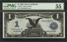 Silver Certificates

Fr. 233. 1899 $1 Silver Certificate. PMG About Uncirculated 55.

This 1899 Silver Certificate Ace offers bright paper and dar...