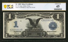 Silver Certificates

Fr. 235. 1899 $1 Silver Certificate. PCGS Banknote Choice Extremely Fine 45.

An appealing Silver Certificate Ace which displ...