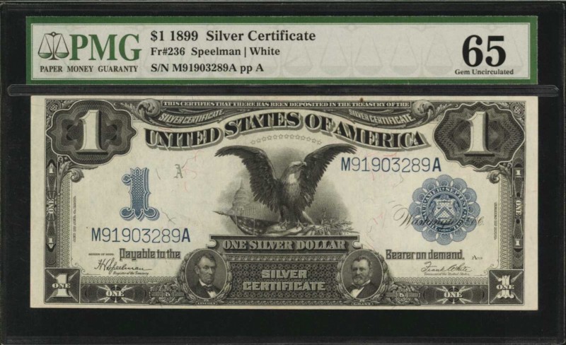 Silver Certificates

Fr. 236. 1899 $1 Silver Certificate. PMG Gem Uncirculated...