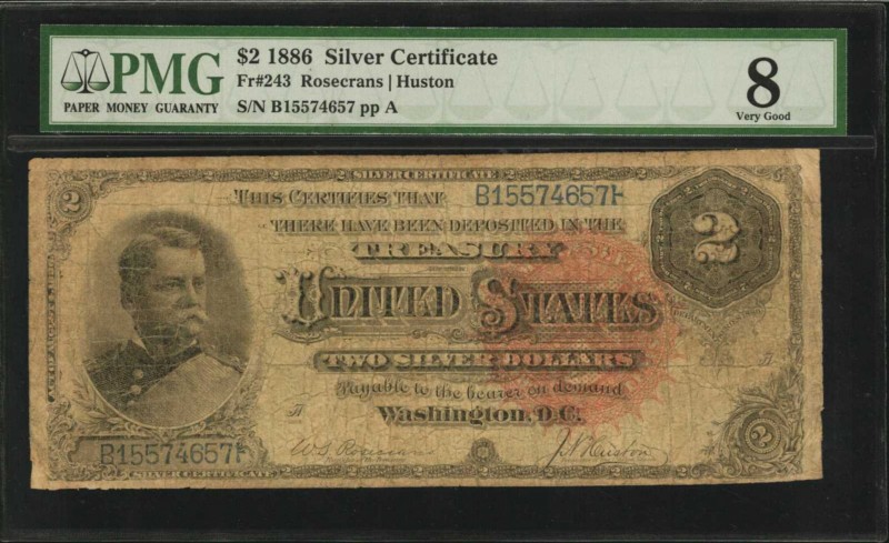 Silver Certificates

Fr. 243. 1886 $2 Silver Certificate. PMG Very Good 8.

...