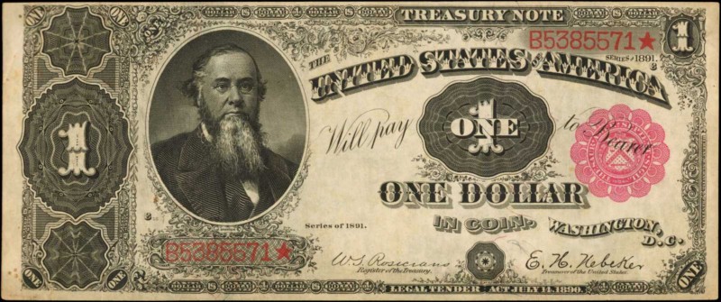 Treasury Note

Fr. 350. 1891 $1 Treasury Note. Choice Very Fine.

An open ba...