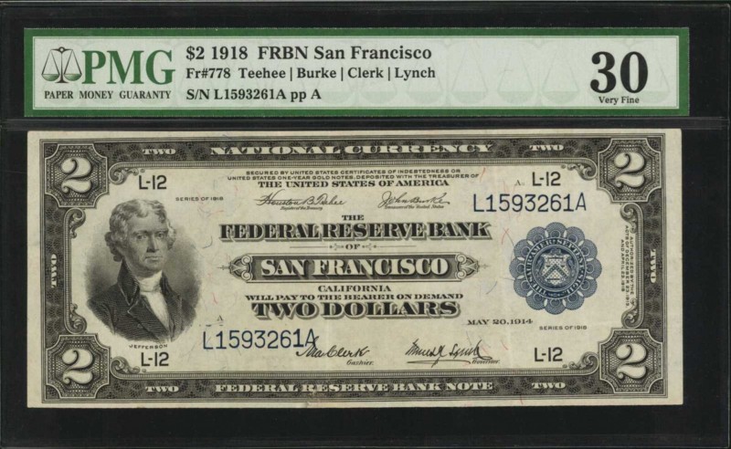 Federal Reserve Bank Notes

Fr. 778. 1918 $2 Federal Reserve Bank Note. San Fr...