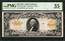 Gold Certificates

Fr. 1187m. 1922 $20 Gold Certificate Mule Note. PMG Choice Very Fine 35.

John Burke Back Plate #139. Bright paper and honey go...