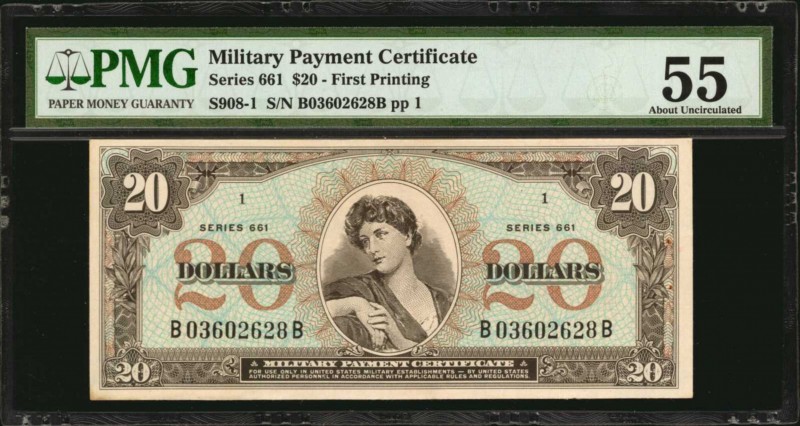 Military Payment Certificate

Military Payment Certificate. Series 661. $20. P...