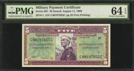 Military Payment Certificate

Military Payment Certificate. Series 681. $5. PMG Choice Uncirculated 64 EPQ.

First printing. Issued August 11, 196...