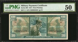 Military Payment Certificate

Military Payment Certificate. Series 681. $10. PMG About Uncirculated 50.

First printing. This series was issued be...