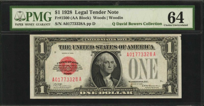 Legal Tender Notes

Fr. 1500. 1928 $1 Legal Tender Note. PMG Choice Uncirculat...