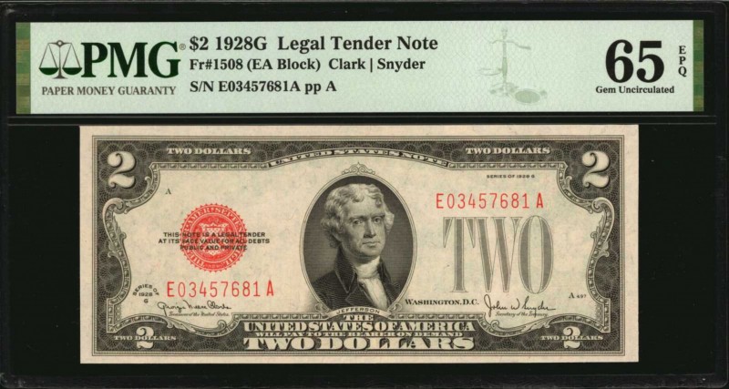 Legal Tender Notes

Fr. 1508. 1928G $2 Legal Tender Note. PMG Gem Uncirculated...