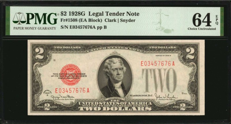Legal Tender Notes

Fr. 1508. 1928G $2 Legal Tender Note. PMG Choice Uncircula...