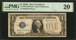 Silver Certificates

Fr. 1605. 1928E $1 Silver Certificate. PMG Very Fine 20.

A scarce Series of 1928E Funny Back silver certificate, which is fo...
