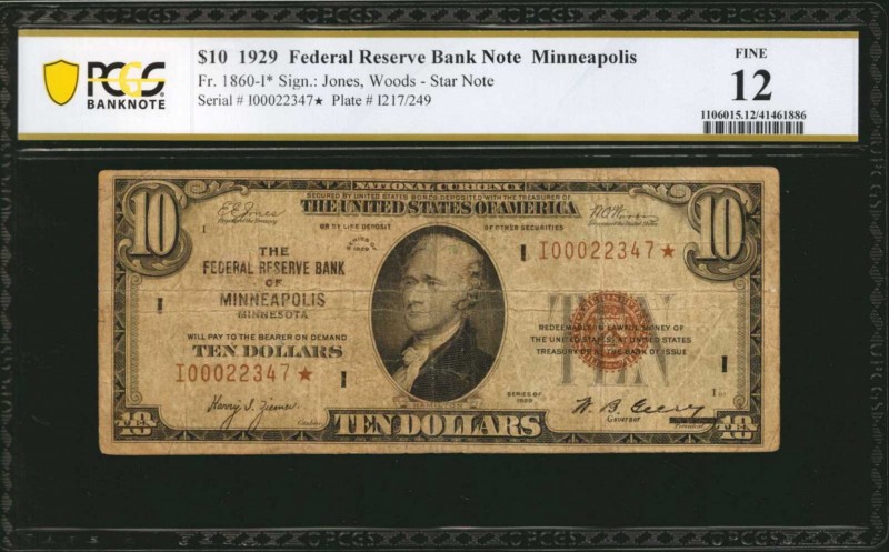 Federal Reserve Bank Notes

Fr. 1860-I*. 1929 $10 Federal Reserve Bank Star No...