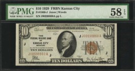Federal Reserve Bank Notes

Fr. 1860-J. 1929 $10 Federal Reserve Bank Note. Kansas City. PMG Choice About Uncirculated 58 EPQ.

Excellent punch th...