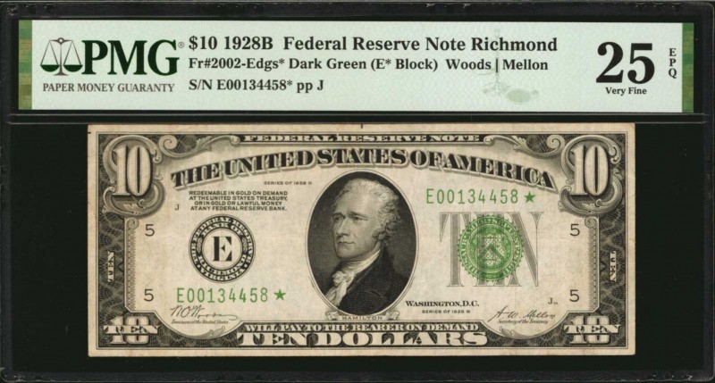 Federal Reserve Notes

Fr. 2002-Edgs*. 1928B $10 Federal Reserve Star Note. Ri...