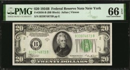 Federal Reserve Notes

Fr. 2056-B. 1934B $20 Federal Reserve Note. New York. PMG Gem Uncirculated 66 EPQ.

A bright and attractive example of this...