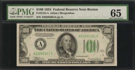 Federal Reserve Notes

Fr. 2152-A. 1934 $100 Federal Reserve Note. Boston. PMG Gem Uncirculated 65.

A Gem example of this 1934 $100, which boasts...