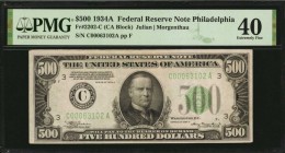 Federal Reserve Notes

Fr. 2202-C. 1934A $500 Federal Reserve Note. Philadelphia. PMG Extremely Fine 40.

A mid grade example of this Philadelphia...