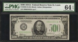 Federal Reserve Notes

Fr. 2202-H. 1934A $500 Federal Reserve Note. St. Louis. PMG Choice Uncirculated 64 EPQ.

A nearly Gem offering of this St. ...