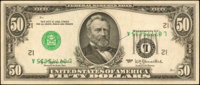 Inverted Third Printings

Fr. 2119-L. 1977 $50 Federal Reserve Note. San Francisco. Very Fine. Inverted Third Printings.

The third printing has e...