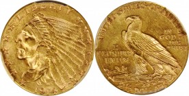 Indian Quarter Eagle

1914-D Indian Quarter Eagle. MS-61 (PCGS).

PCGS# 7947. NGC ID: 2899.

Estimate: $ 400