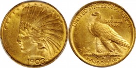 Indian Eagle

1908 Indian Eagle. No Motto. MS-61 (PCGS).

PCGS# 8853. NGC ID: 28GG.

Estimate: $ 1200