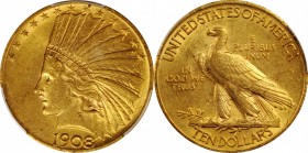 Indian Eagle

1908 Indian Eagle. Motto. AU-58 (PCGS).

PCGS# 8859. NGC ID: 28GJ.

Estimate: $ 900