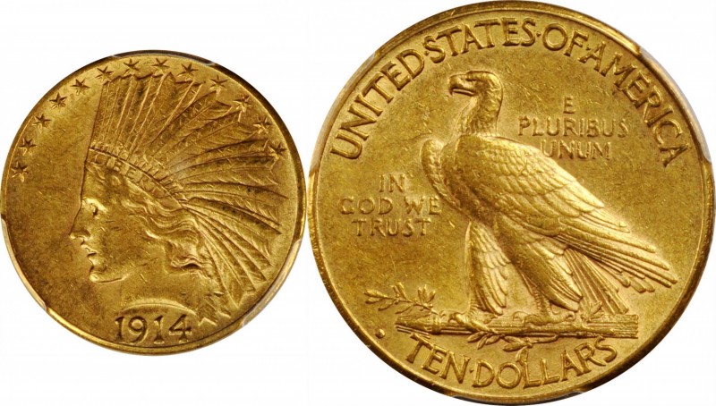 Indian Eagle

1914-D Indian Eagle. AU-53 (PCGS).

PCGS# 8876. NGC ID: 28H3....