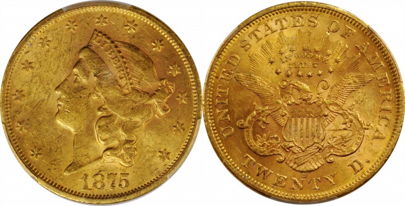 Liberty Head Double Eagle

1875-S Liberty Head Double Eagle. AU-58 (PCGS).

...