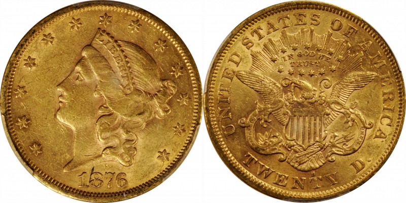 Liberty Head Double Eagle

1876-S Liberty Head Double Eagle. AU-58 (PCGS).

...