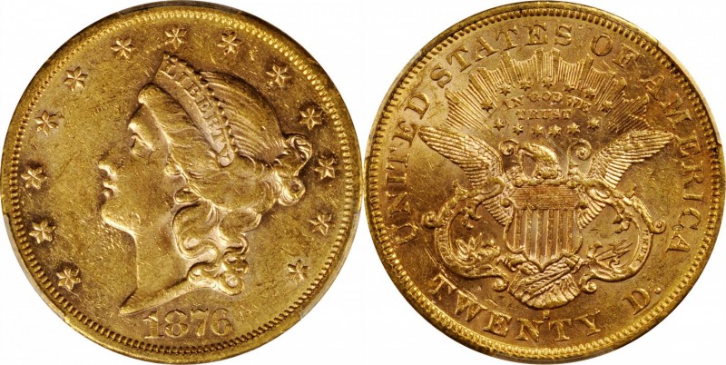 Liberty Head Double Eagle

1876-S Liberty Head Double Eagle. AU-55 (PCGS).

...